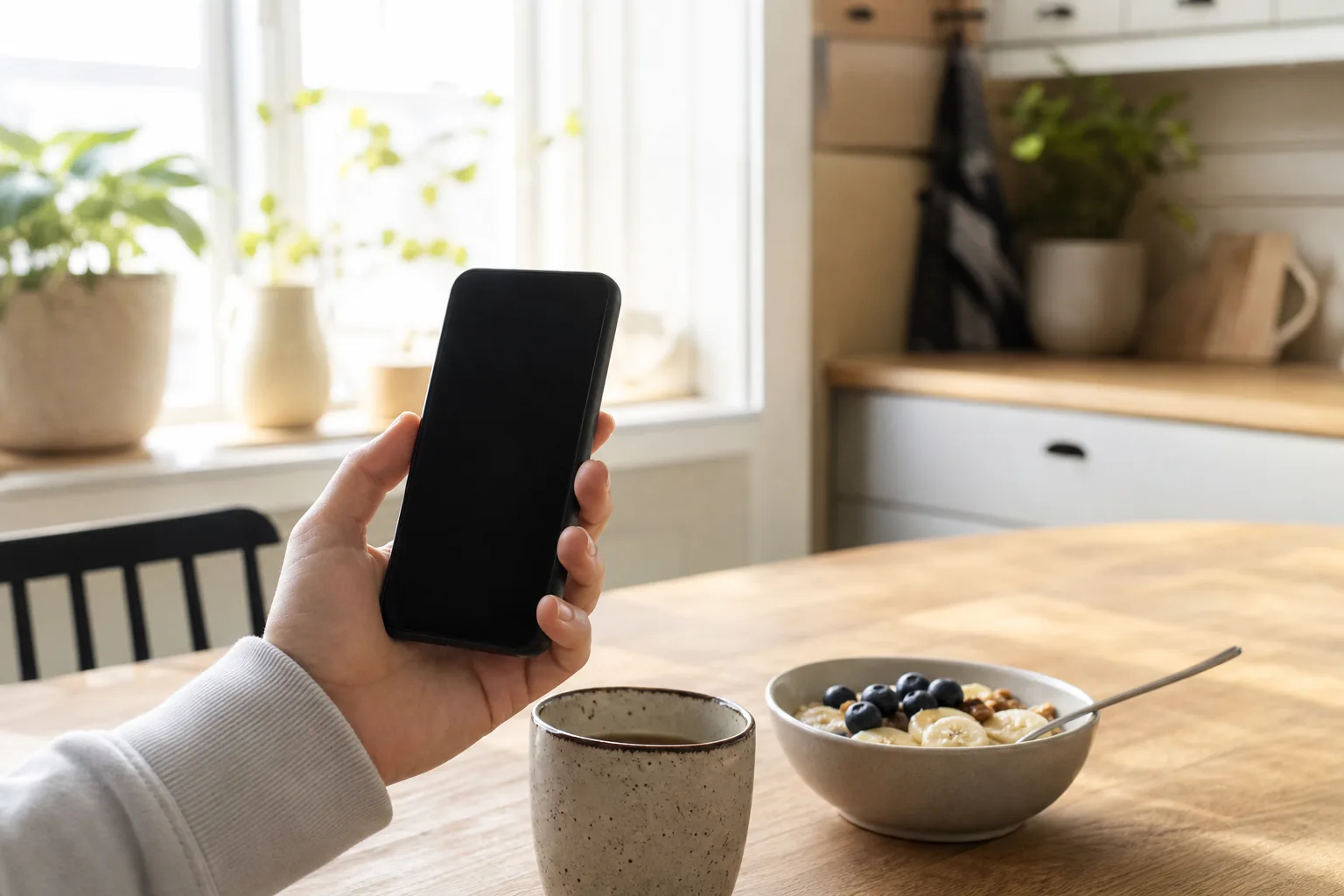 Google Pixel med abonnemang fångar en vardaglig frukostbild med Googles AI-kamera